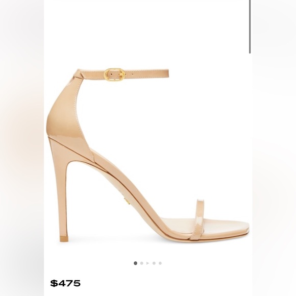 Stuart Weitzman Nudistcurve Patent adobe Nude color Ankle strap sandal size 7.5 - Picture 4 of 16
